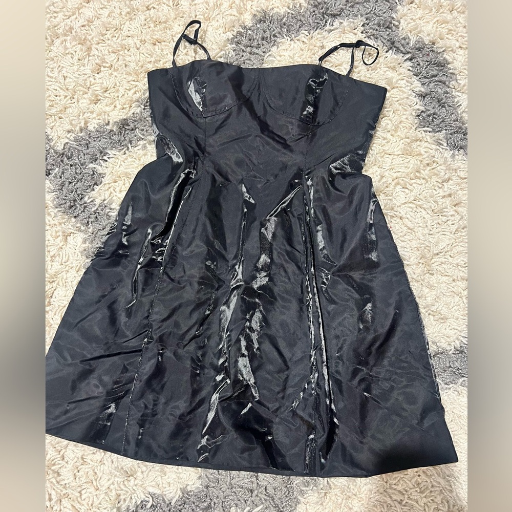 Black Satin A-Line Slip Dress- Macy’s - Size 0